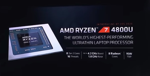 Presetación del Ryzen 4800U AMD 